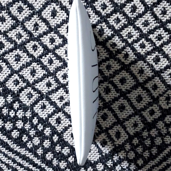 RAE DUNN "STUFF" Zipper Cosmetic Bag White & Black - Picture 6 of 8